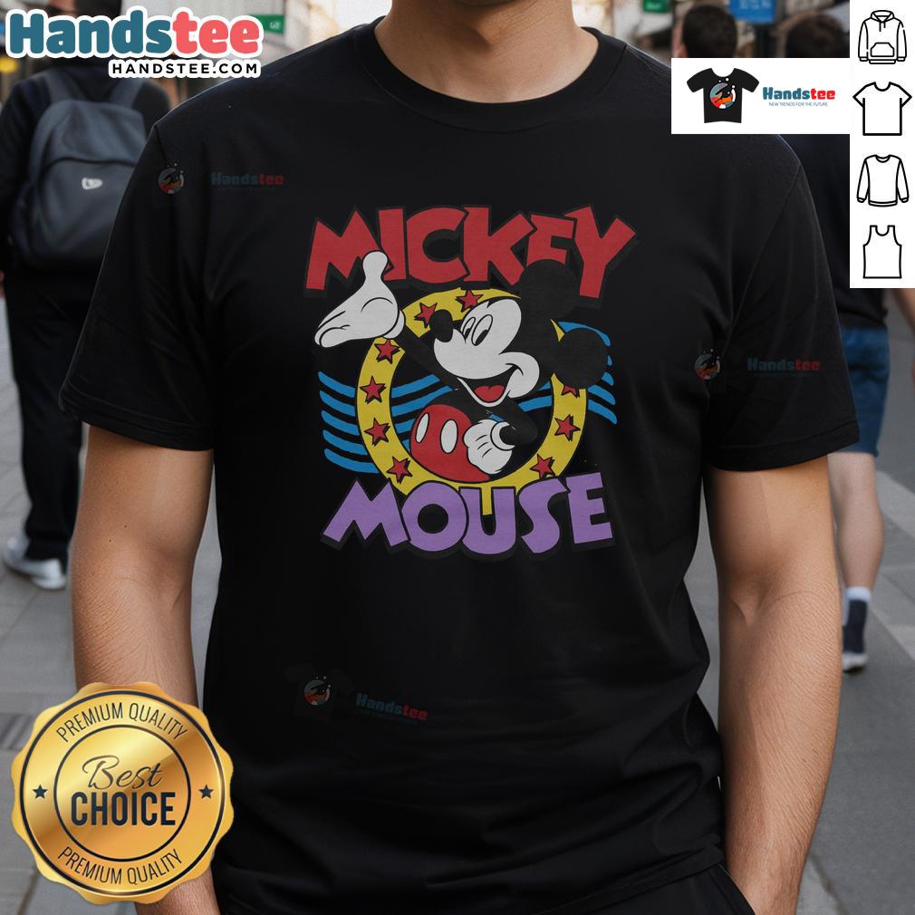 Cute Mickey Mouse Stars T Shirt Alt Text: Cute Mickey Mouse stars t-shirt featuring a playful design with Mickey Mouse and colorful star graphics for kids.