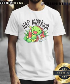 Alt Text: Cute Nap Warrior Turtle sleeping with a sword on a funny lazy T-shirt design, perfect for turtle lovers.