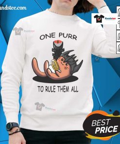 Alt Text: Cute One Purr to Rule Them All Lord of the Rings Cat Sweatshirt featuring a playful feline design.
