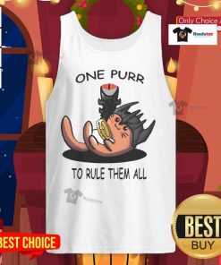 Cute cat tank top featuring One Purr to Rule Them All design inspired by Lord of the Rings, perfect for cat lovers.