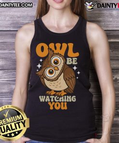 Adorable cute owl design on a stylish tank top, perfect for casual wear and showcasing a love for nature.