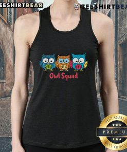 Cute Owl Squad Tank Top featuring adorable owl graphics, perfect for casual wear and owl lovers. Stylish and comfortable!
