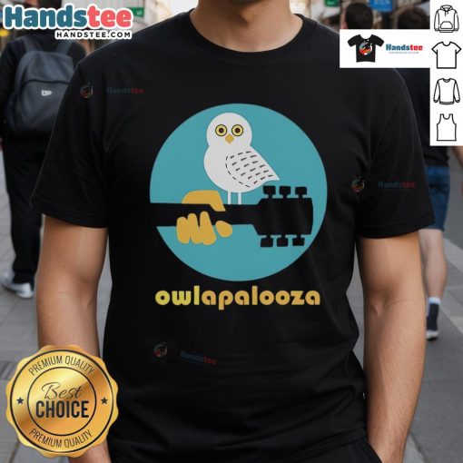 Cute Owlapalooza T-Shirt featuring colorful owl graphics, perfect for animal lovers and festival enthusiasts.