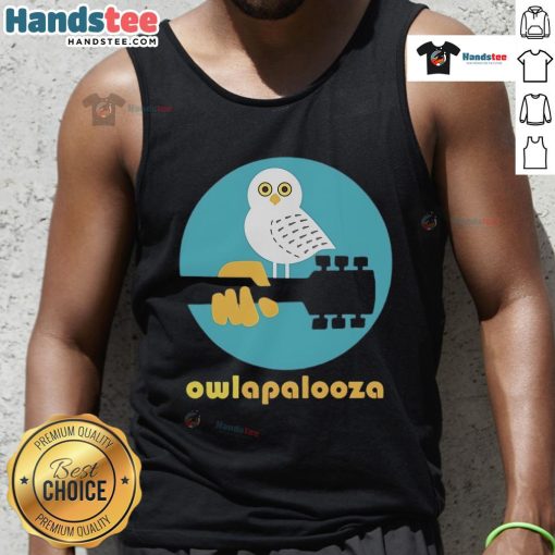 Alt Text: Cute Owlapalooza tank top featuring colorful owl designs perfect for summer fashion and casual outings.