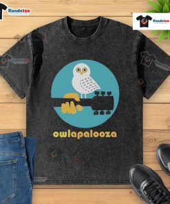 Cute Owlapalooza washed t-shirt featuring a vibrant owl graphic and relaxed fit, perfect for casual wear.