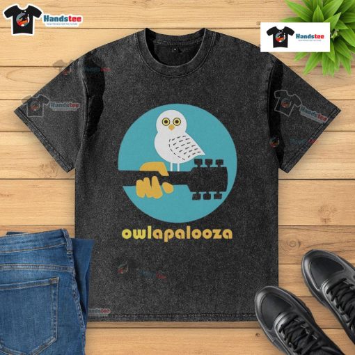 Cute Owlapalooza washed t-shirt featuring a vibrant owl graphic and relaxed fit, perfect for casual wear.