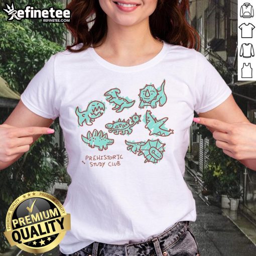 Alt Text: Cute Paleontology Club ladies tee featuring a dinosaur graphic, perfect for paleontology enthusiasts and casual wear.