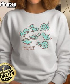 Alt Text: Cute Paleontology Club sweatshirt featuring dinosaur graphics, perfect for fossil enthusiasts and casual wear.