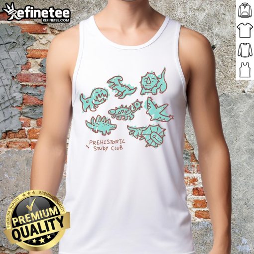 Alt Text: Cute Paleontology Club tank top featuring dinosaur graphics, perfect for fossil enthusiasts and casual wear.