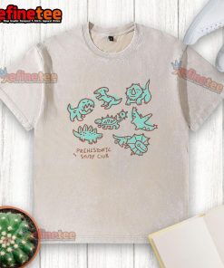Alt Text: Cute Paleontology Club washed t-shirt featuring dinosaur graphics for fossil enthusiasts and paleontology lovers.