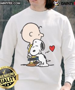 Cute Peanuts Snoopy hug sweatshirt featuring Snoopy and Woodstock in a cozy design, perfect for fans of the Peanuts gang.