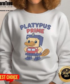 Cute platypus design on a funny sweatshirt, perfect for animal lovers and casualwear enthusiasts.