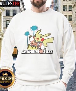 Alt Text: Cute Pokemon GO Anaheim 2025 sweatshirt featuring vibrant graphics and a cozy design for fans.