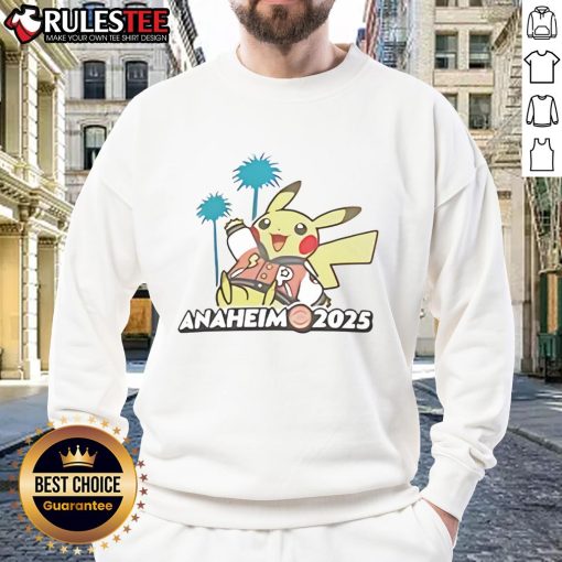 Alt Text: Cute Pokemon GO Anaheim 2025 sweatshirt featuring vibrant graphics and a cozy design for fans.