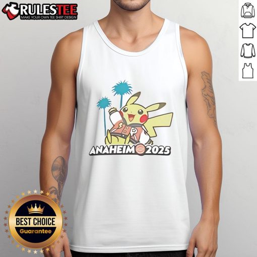 Adorable 'Cute Pokemon GO Anaheim 2025' tank top featuring vibrant designs perfect for Pokemon fans and summer wear.
