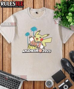 Adorable Cute Pokemon GO Anaheim 2025 washed t-shirt featuring vibrant graphics and a comfortable fit for gamers.