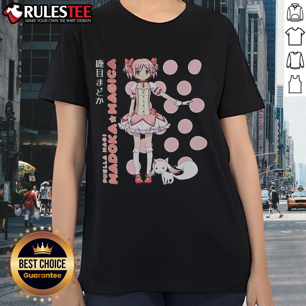 Cute Puella Magi Madoka Magica Madoka Kaname Polka Dot Ladies Tee