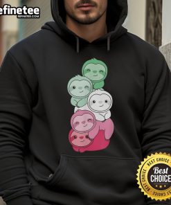 Adorable Cute Rainbow Sloth Stack Hoodie featuring vibrant sloth designs on a cozy fabric, perfect for casual wear.
