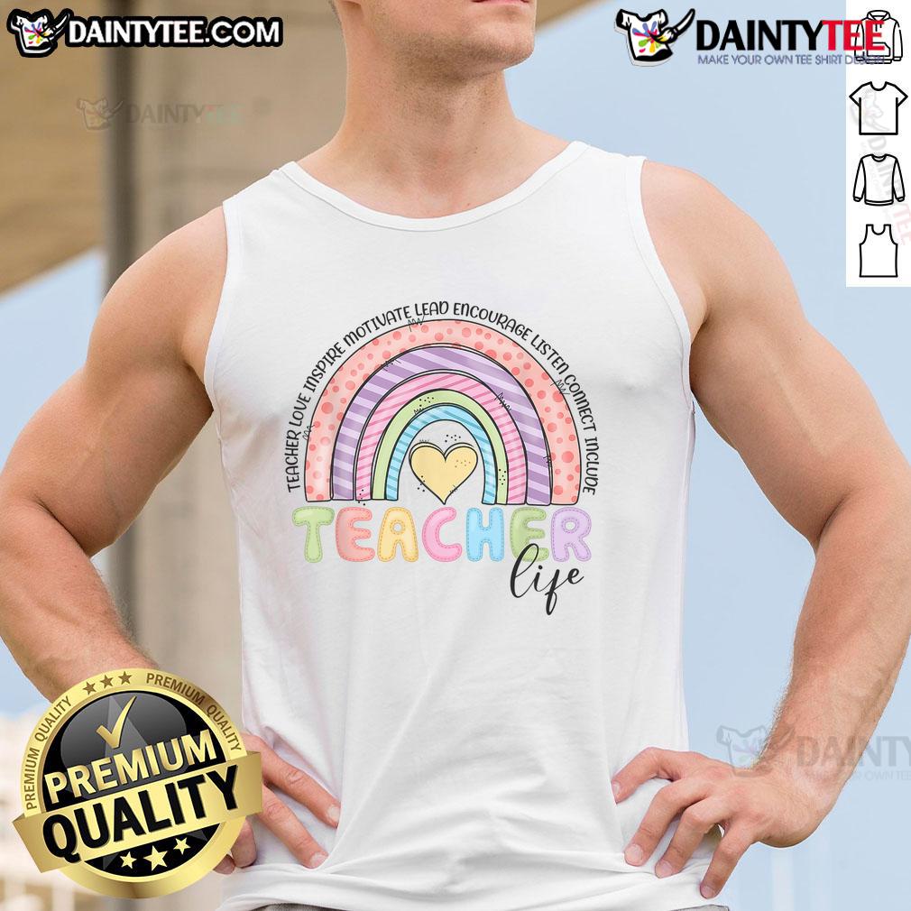 Cute Rainbow Teacher Life Teacher Last Day Of School Tank Top Cute rainbow teacher life tank top for the last day of school, perfect for celebrating teachers' achievements.