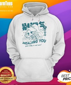 Alt Text: Cute Riot Games merch featuring Sage chibi from Valorant with 'Your duty is not over' hoodie design.