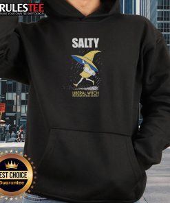 Alt Text: Cute salty liberal witch hoodie featuring a slogan about basic decency, perfect for expressing radical values.