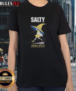 Alt Text: Cute Salty Liberal Witch tee featuring a playful design, perfect for expressing radical decency in style.