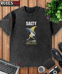 Alt Text: Cute salty liberal witch in a washed t-shirt, embodying radicalized by basic decency with a playful vibe.