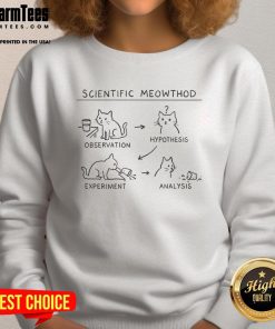 Adorable 'Cute Scientific Meowthod' funny sweatshirt featuring a playful cat design, perfect for quirky fashion lovers.
