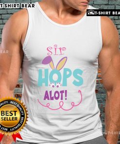 Alt Text: Cute Sir Hops A Lot Bunny Easter Rabbit Tank Top featuring an adorable bunny design for festive spring wear.