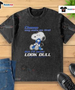 Alt Text: Cute Snoopy chemo awareness t-shirt featuring a vibrant design, promoting colon awareness with a playful message.