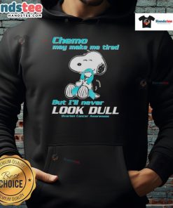 Alt Text: Cute Snoopy hoodie for ovarian cancer awareness, showcasing vibrant design, perfect for showing support during chemo.