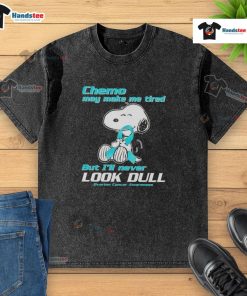 Alt Text: Cute Snoopy chemo T-shirt for ovarian cancer awareness, showcasing vibrant design and message of resilience.