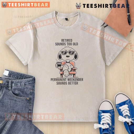 Cute Snoopy graphic on a washed t-shirt with 'Permanent Weekender' text, perfect for relaxed style and weekend vibes.