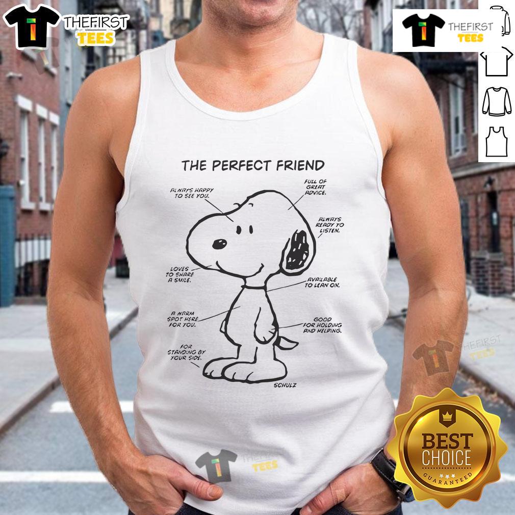 Cute Snoopy The Perfect Friend Tank Top Cute Snoopy the Perfect Friend tank top featuring an adorable Snoopy graphic, perfect for casual summer wear.