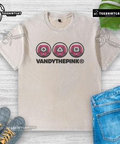 Cute Squid Game Supervisor T-shirt featuring square, round, and triangle designs in a stylish wash.