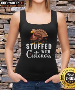 Cute stuffed turkey Thanksgiving tank top featuring playful design perfect for festive celebrations and holiday gatherings.