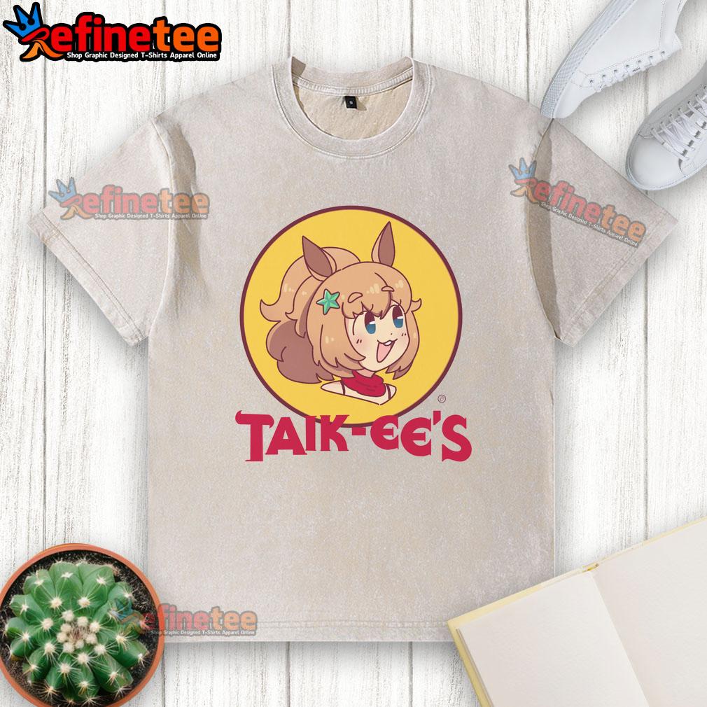 Cute Taik Ee'S Logo Washed T Shirt Cute Taik Ees logo on a washed t-shirt, showcasing a trendy and stylish design perfect for casual wear.