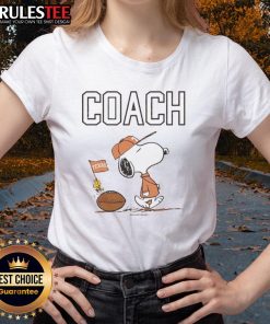Cute Texas Snoopy Coach Ladies Tee featuring Texas Longhorns logo, perfect for fans and casual wear.