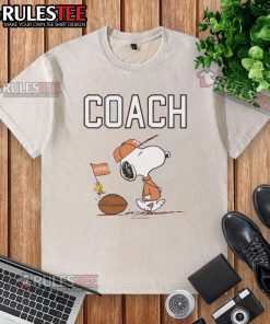 Alt Text: Cute Texas Snoopy Coach Texas Longhorns washed t-shirt featuring a playful Snoopy design and vibrant team colors.