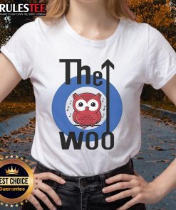 Cute The Woo Owl logo on a ladies tee, featuring a whimsical design perfect for owl lovers and casual wear.