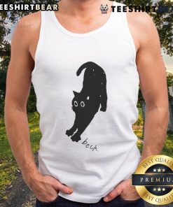 Adorable cat in a cute wave to Earth graphic tank top, perfect for pet lovers and casual summer wear.
