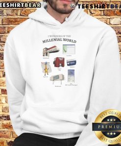 Funny 7 Wonders of the Millennial World hoodie featuring a playful design and vibrant colors, perfect for casual wear.