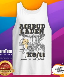 Funny Airbud Laden K911 tank top featuring a playful dog design, perfect for pet lovers and casual wear enthusiasts.