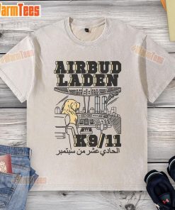 Funny Airbud Laden K911 washed t-shirt featuring a playful dog graphic for pet lovers and humor enthusiasts.