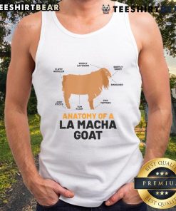 Alt Text: Funny anatomy of a La Macha goat tank top featuring a humorous design and vibrant colors, perfect for goat lovers.