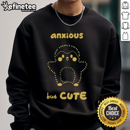 Adorable finch graphic on a cozy sweatshirt, perfect for those who love funny, anxious, and cute designs.