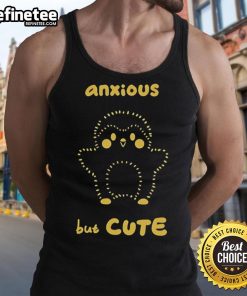 Alt Text: Adorable finch tank top featuring a funny, anxious bird design, perfect for casual wear and bird lovers.