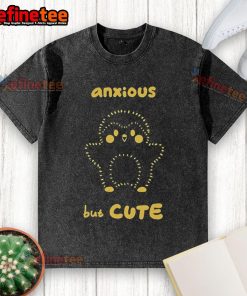 Alt Text: Cute finch design on a washed t-shirt, showcasing a funny and anxious bird illustration perfect for casual wear.