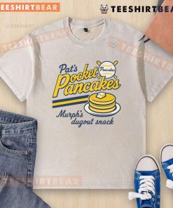 Alt Text: Vintage washed t-shirt featuring funny baseball pancakes design, perfect for sports enthusiasts and food lovers.