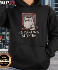 Funny cat on keyboard demanding attention, featured on a cozy hoodie for cat lovers. Perfect gift for feline enthusiasts!
